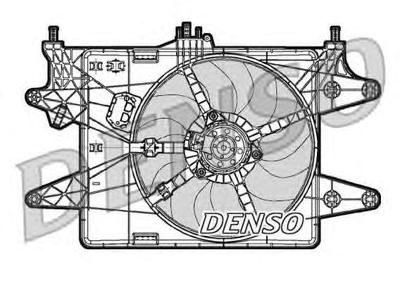 DER09081 Denso дифузор радіатора охолодження, в зборі з двигуном і крильчаткою