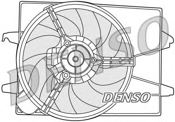 DER10003 Denso Дифузор радіатора охолодження, в зборі з мотором і крильчаткою