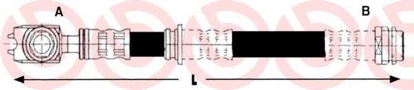 Шланг гальмівний передній Brembo T85113