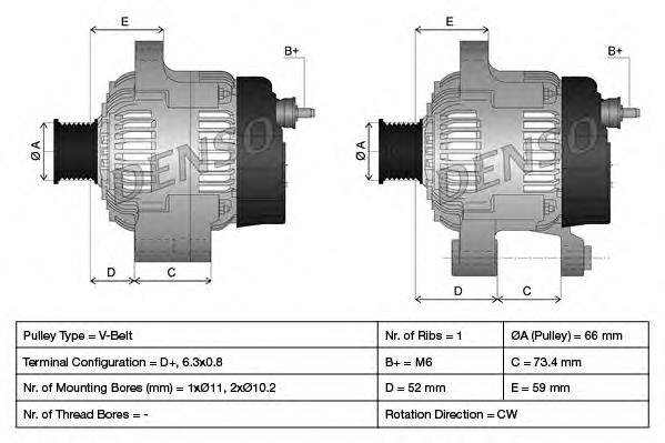 Генератор DAN616 Denso