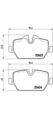 Задні гальмівні колодки P06037 Brembo