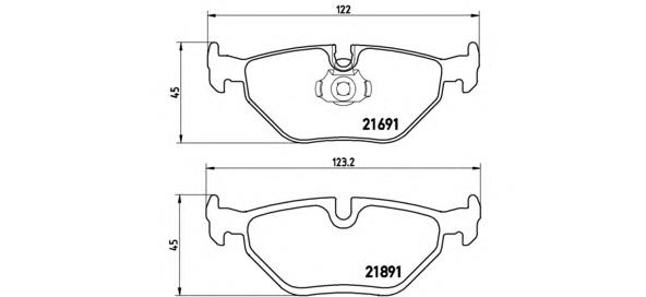 Задні гальмівні колодки Brembo P06023 ціна, від 29.59 USD