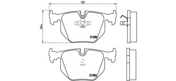 Колодки гальмові задні, дискові P06016 Brembo