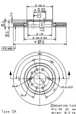 Купити 09936910 Brembo Ротор гальмівний
