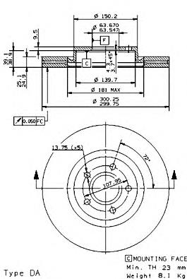 Купити 09946814 Brembo Ротор гальмівний