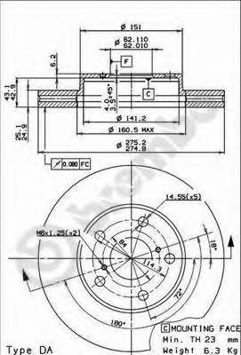 09918510 Brembo Гальмо дискове переднє