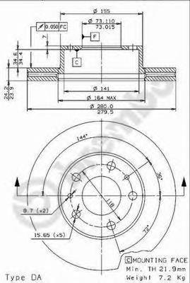 Гальмівні диски передні 09961414 Brembo