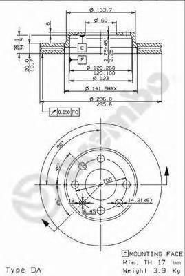 Купити 09960714 Brembo Ротор гальмівний