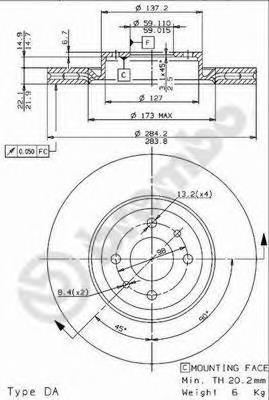 Гальмівні диски передні 09962414 Brembo