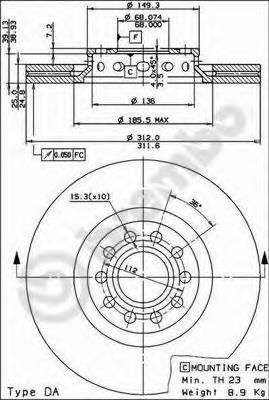 09869011 Brembo Гальмо дискове переднє