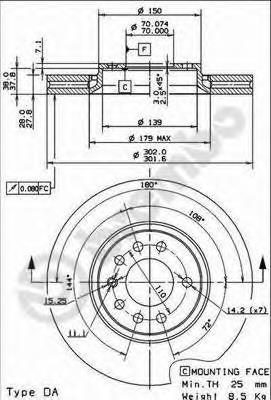 Гальмівні диски передні 09916211 Brembo