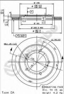 Гальмівні диски передні 09914210 Brembo