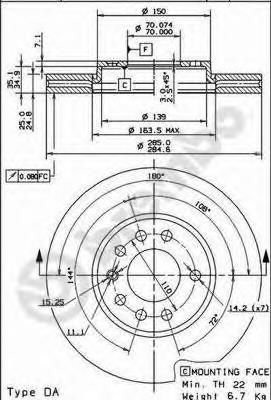 09916510 Brembo Гальмо дискове переднє