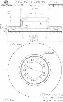 Гальмівні диски передні 09A56210 Brembo
