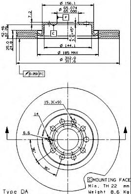 Гальмівні диски передні 09977210 Brembo