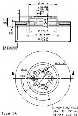 Купити 09979711 Brembo Ротор гальмівний