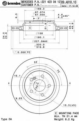 Гальмівні диски 09A81811 Brembo