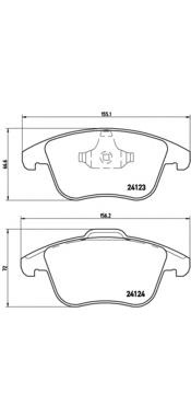 Колодки гальмівні передні, дискові P44020 Brembo