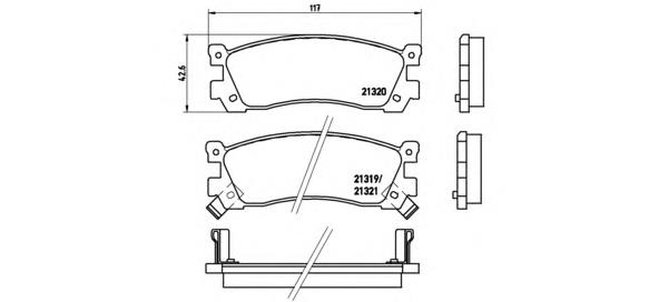 Задні гальмівні колодки P49025 Brembo
