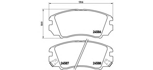 P30043 Brembo Передні гальмівні колодки