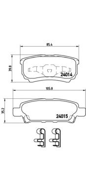 P54034 Brembo Колодки гальмівні задні, дискові