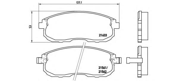 Купити P56021 Brembo Колодки гальмівні передні, дискові