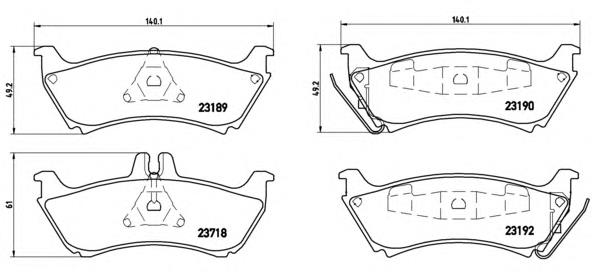 Задні гальмівні колодки Brembo P50044 ціна, від 38.73 USD