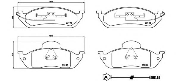 Колодки гальмівні передні, дискові P50039 Brembo