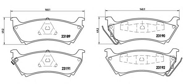 Задні дискові колодки Brembo P50040