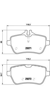 Колодки гальмові задні, дискові P50103 Brembo