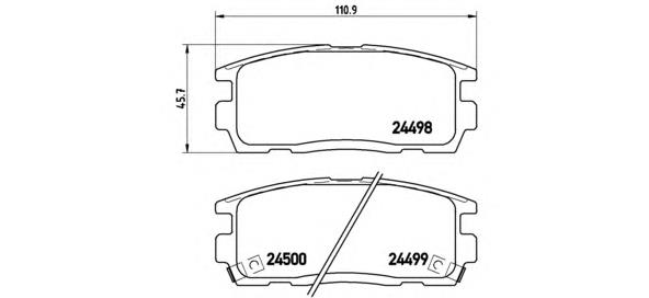 P10004 Brembo Колодки гальмівні задні, дискові