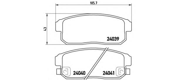 Задні гальмівні колодки P10005 Brembo
