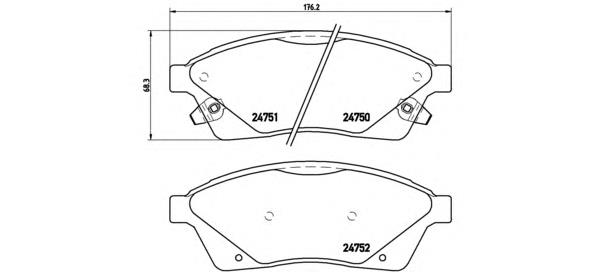 Передні тормозні колодки P09010 Brembo
