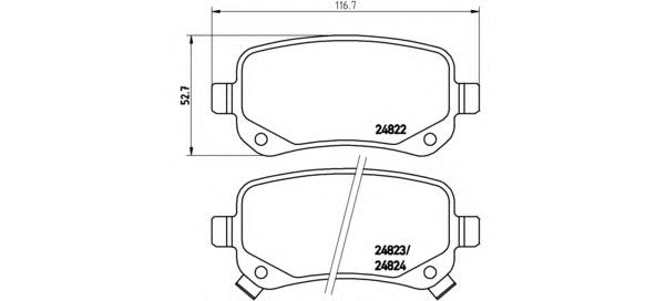 Купити P11021 Brembo Задні колодки