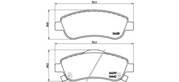 Передні тормозні колодки P28045 Brembo