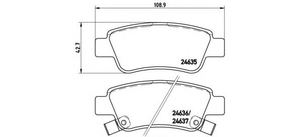 Задні гальмівні колодки P28046 Brembo