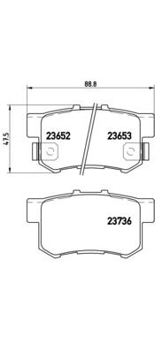 Задні дискові колодки Brembo P28039