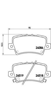 Задні гальмівні колодки Brembo P28038 ціна, від 23.53 USD