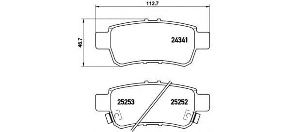 Задні гальмівні колодки P28062 Brembo