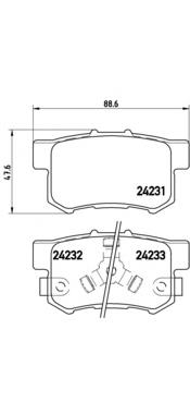 P28051 Brembo Колодки гальмівні задні, дискові