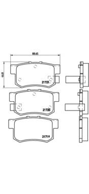 Задні дискові колодки Brembo P28022