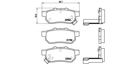 Задні дискові колодки Brembo P28025