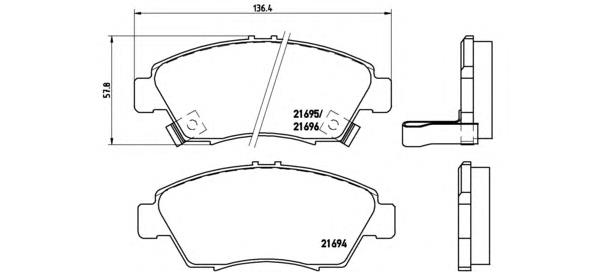 Тормозні колодки Brembo P28023