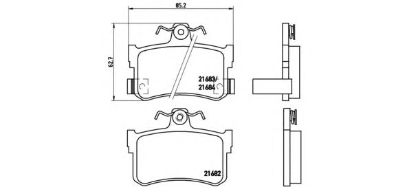 Колодки гальмові задні, дискові P28027 Brembo