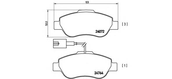 P23107 Brembo колодки гальмівні передні, дискові