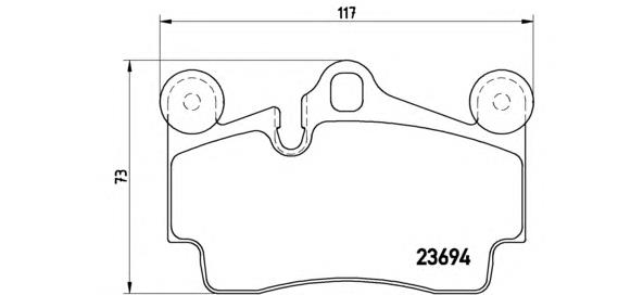 P85070 Brembo Колодки гальмівні задні, дискові