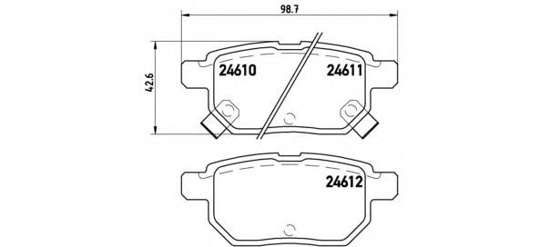 Задні гальмівні колодки P83083 Brembo
