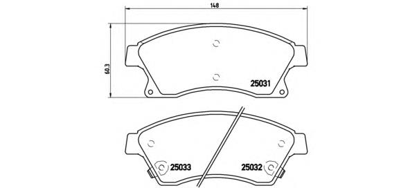 Передні тормозні колодки P59076 Brembo