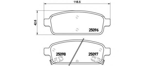 Задні гальмівні колодки Brembo P59080 ціна, від 25.50 USD