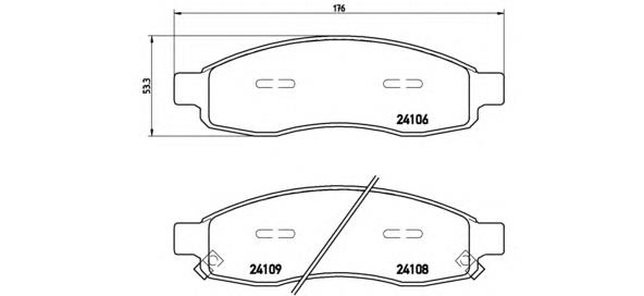 Колодки гальмівні передні, дискові P58001 Brembo